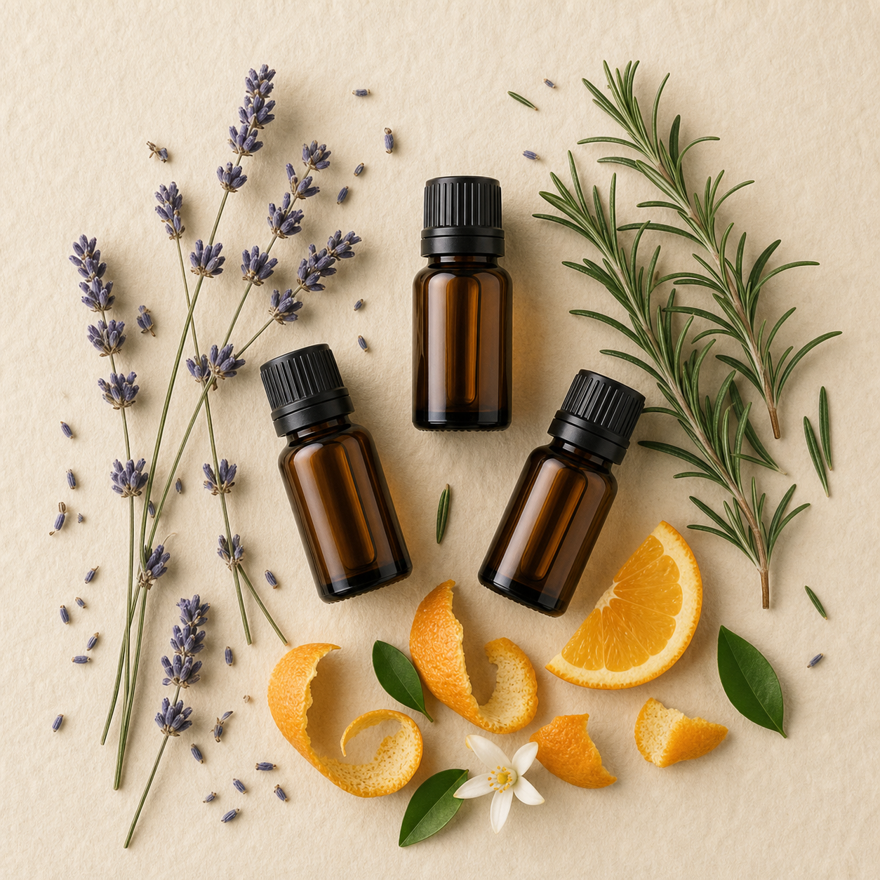 Unbranded botanical oil still life